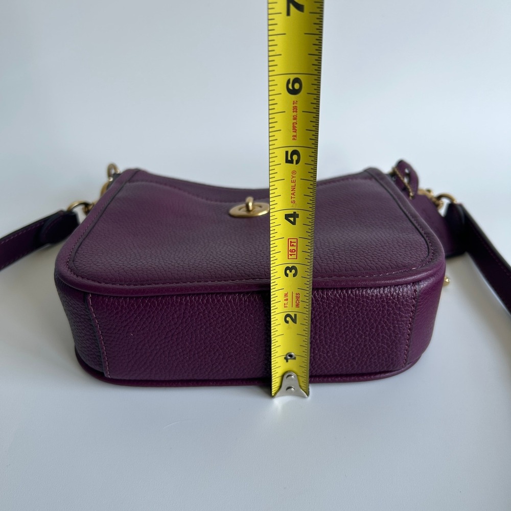Coach Chaise Crossbody 19 Plum Pebble Leather Bag CC390 - Picture 9 of 9